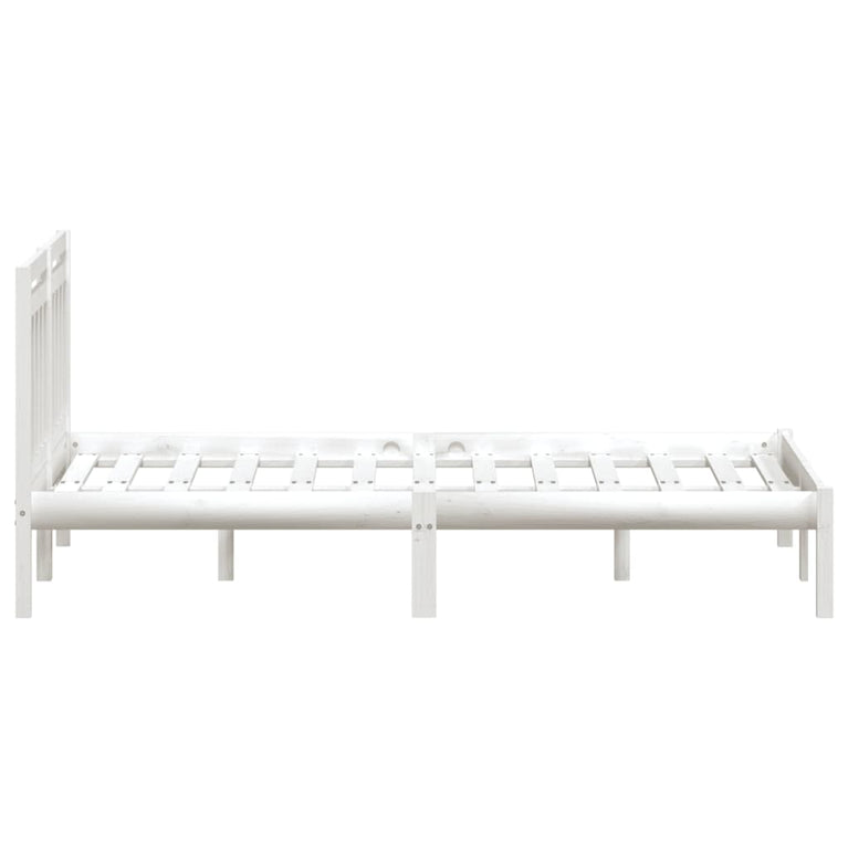Bedframe massief grenenhout wit 140x200 cm