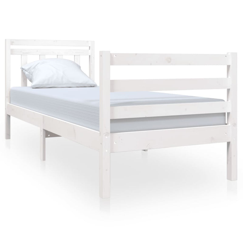 Bedframe massief hout wit 75x190 cm 2FT6 Small Single