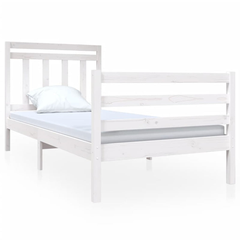 Bedframe massief hout wit 90x190 cm 3FT Single