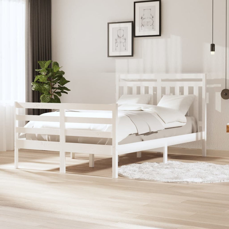 Bedframe massief hout wit 120x190 cm 4FT Small Double
