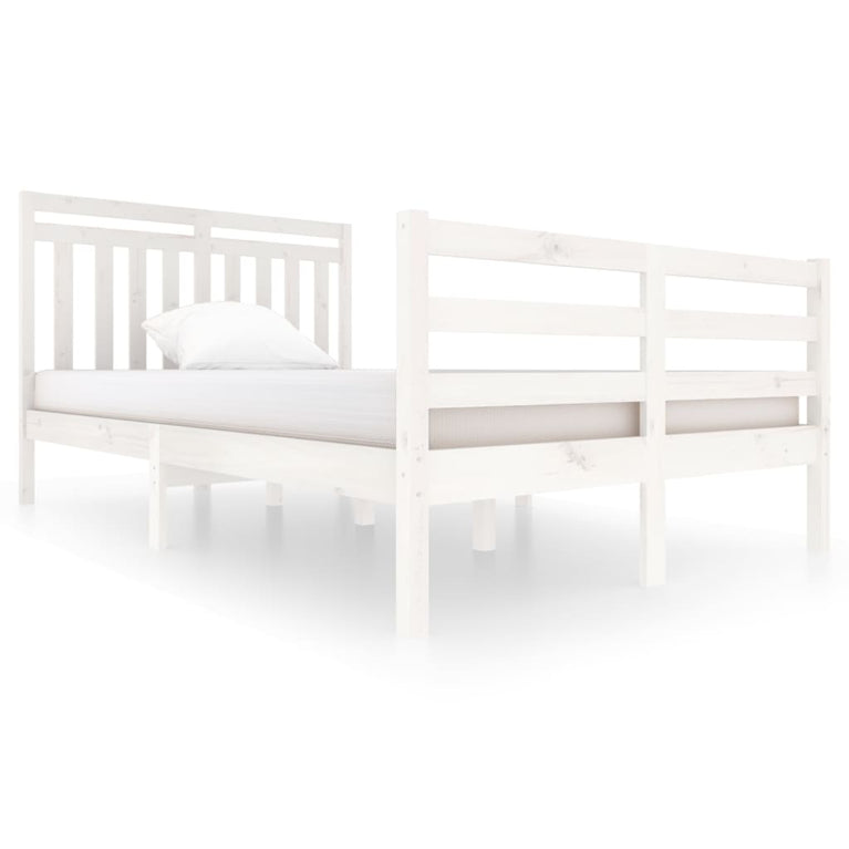 Bedframe massief hout wit 120x200 cm
