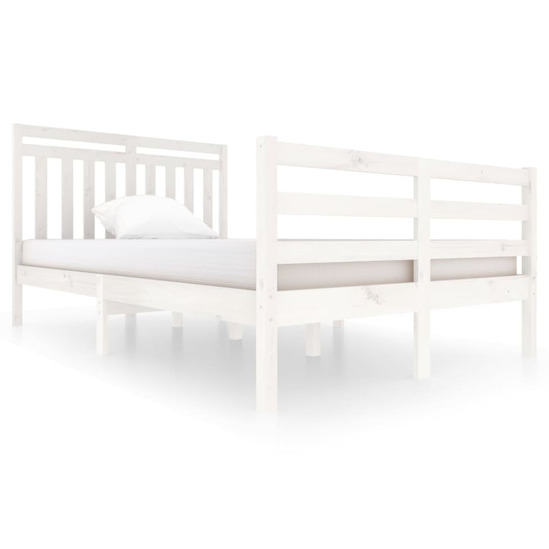 Bedframe massief hout wit 120x200 cm