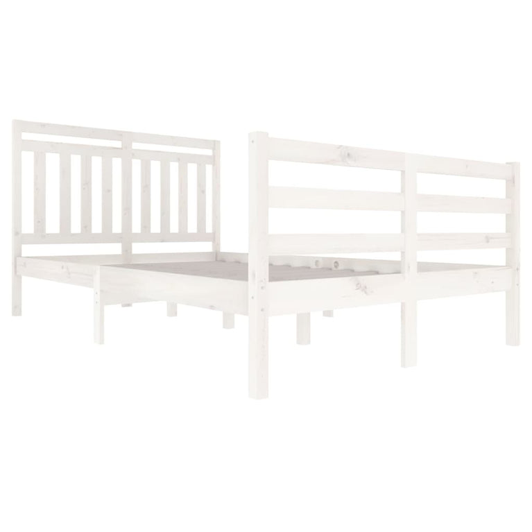 Bedframe massief hout wit 120x200 cm