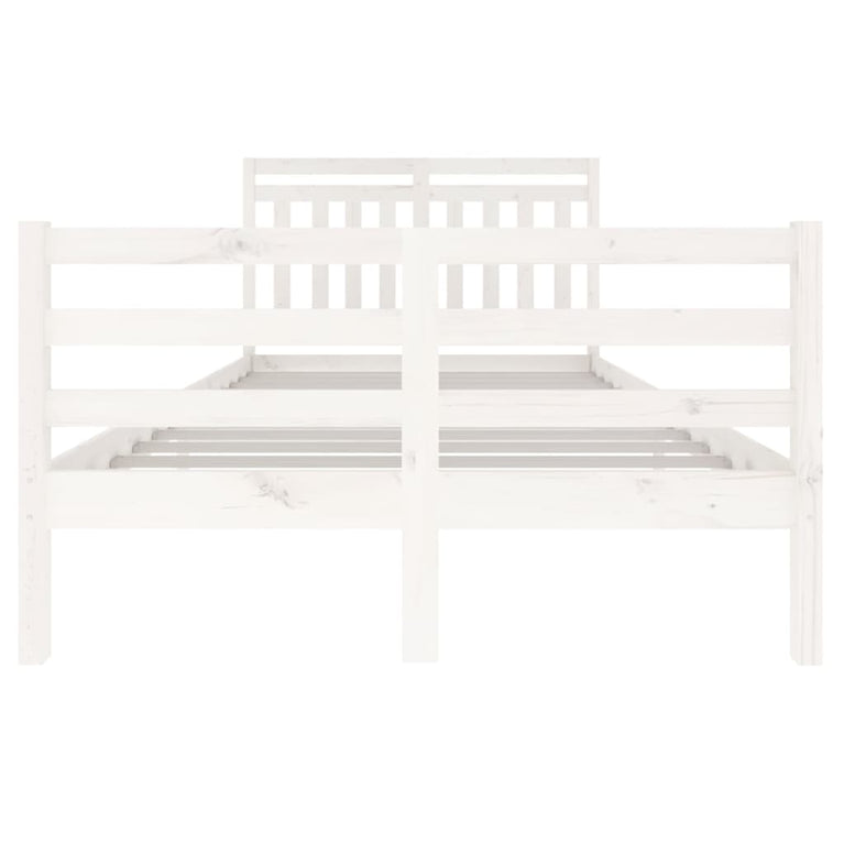 Bedframe massief hout wit 120x200 cm