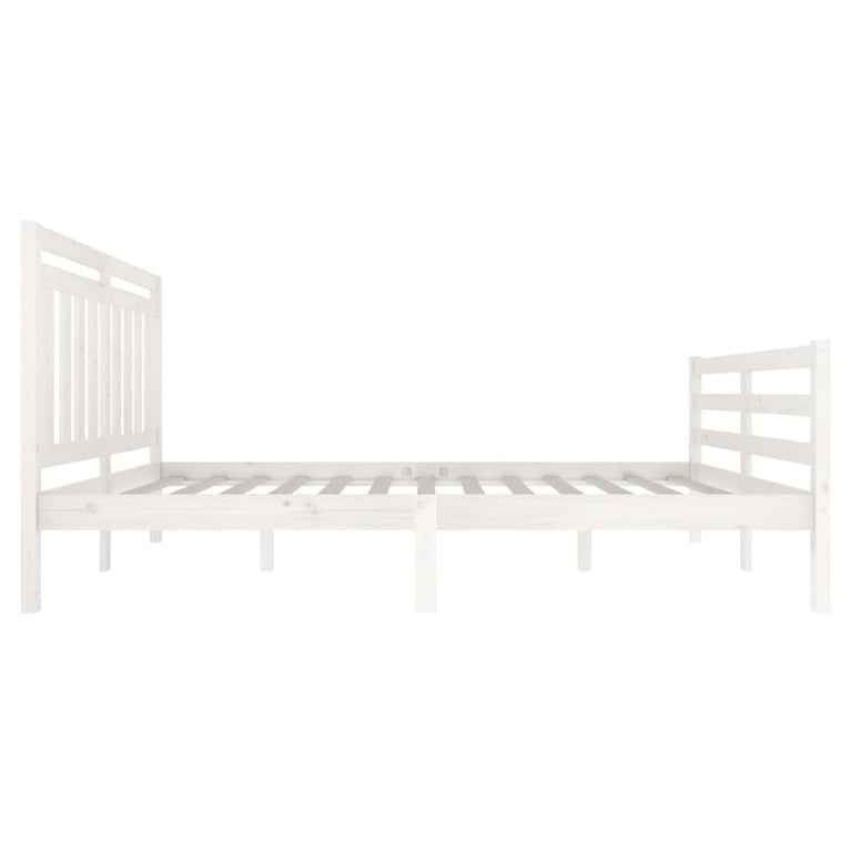 Bedframe massief hout wit 120x200 cm