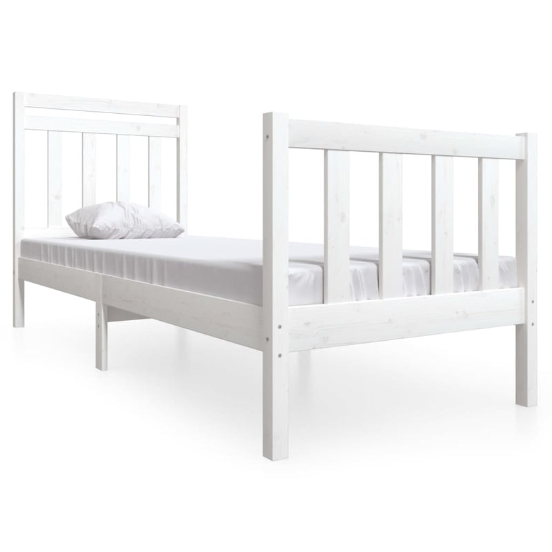 Bedframe massief hout wit 75x190 cm 2FT6 Small Single