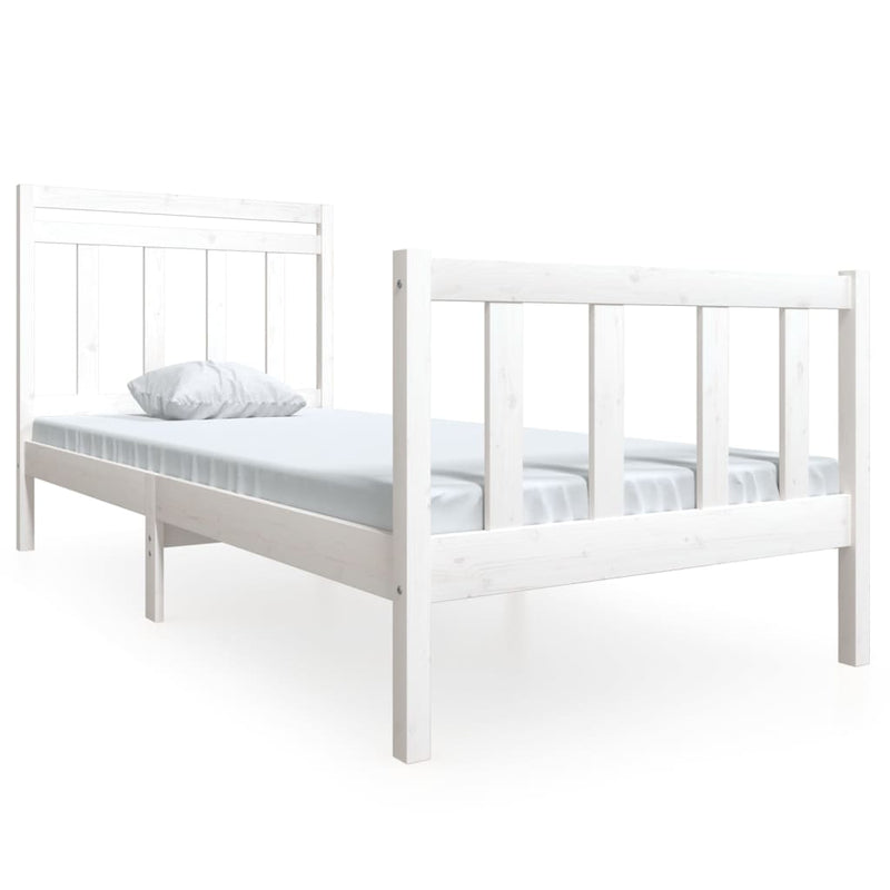 Bedframe massief hout wit 90x190 cm 3FT6 Single