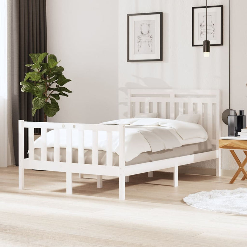 Bedframe massief hout wit 120x190 cm 4FT Small Double