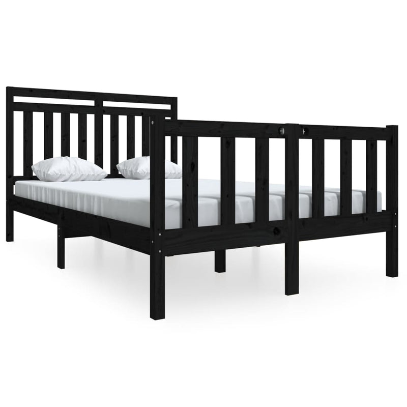 Bedframe massief hout zwart 120x190 cm 4FT Small Double