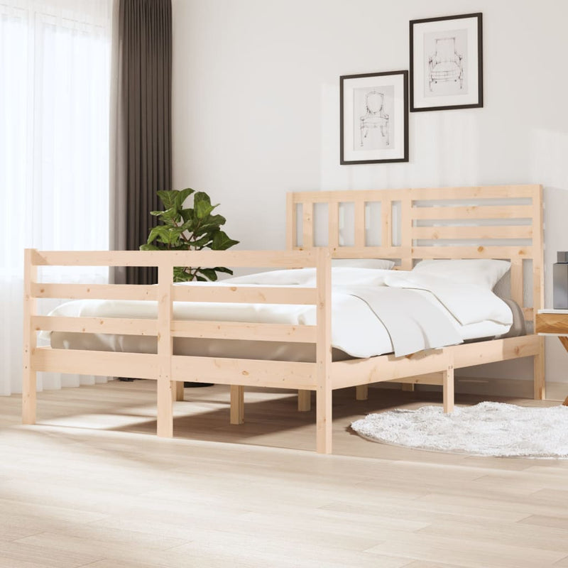 Bedframe massief hout 140x190 cm