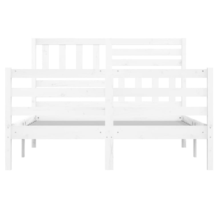 Bedframe massief hout wit 140x190 cm