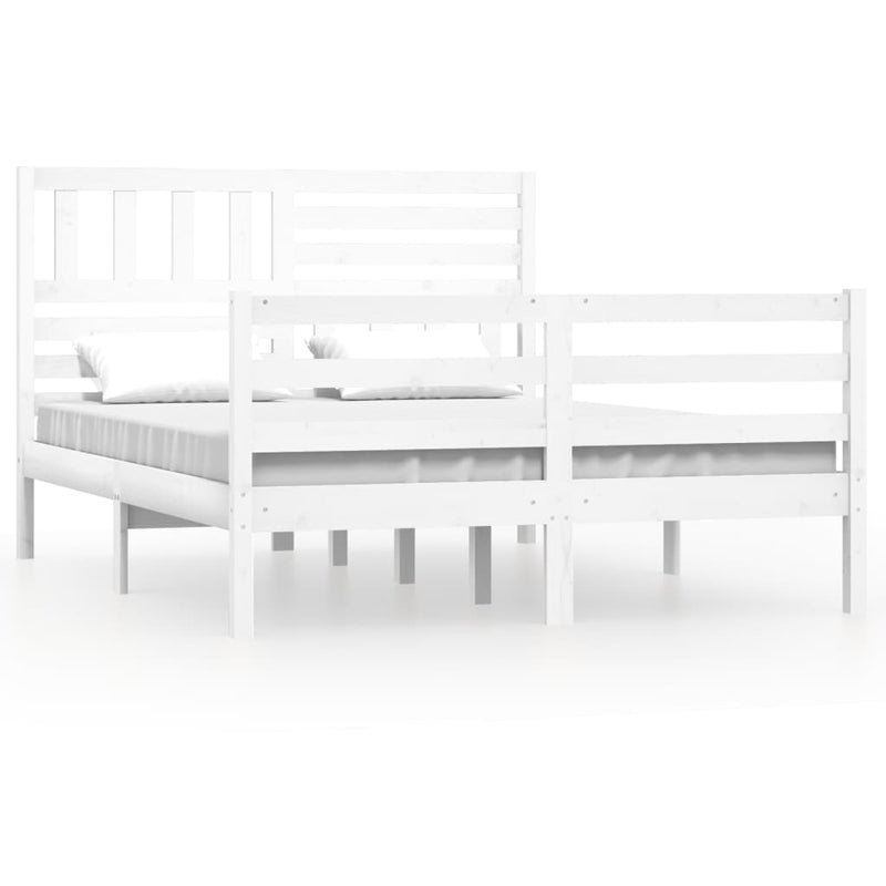Bedframe massief hout wit 120x200 cm