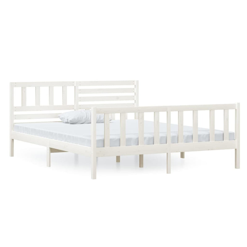 Bedframe massief hout wit 120x200 cm