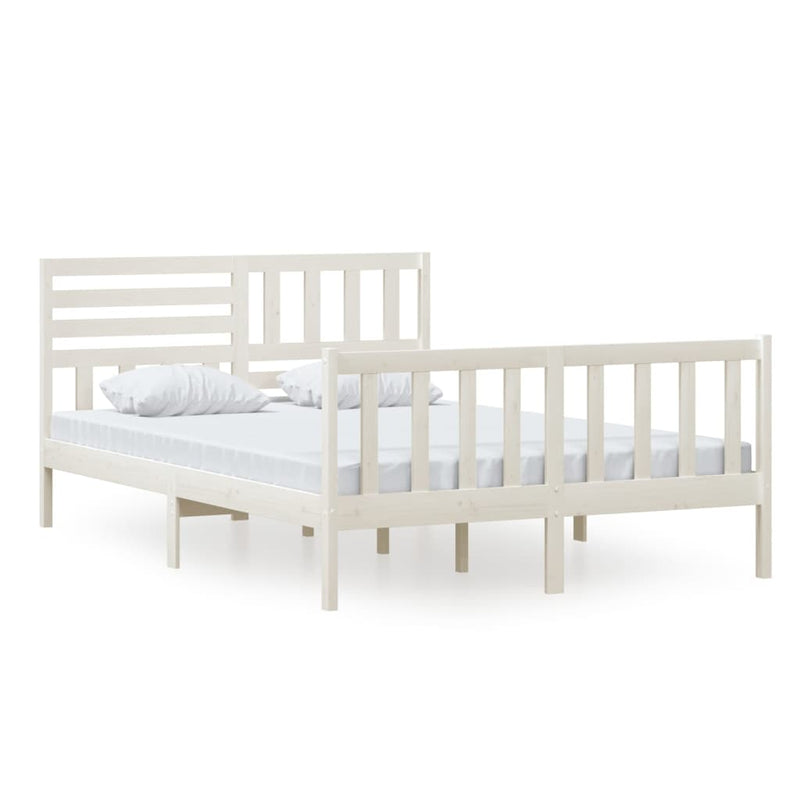 Bedframe massief hout wit 140x200 cm