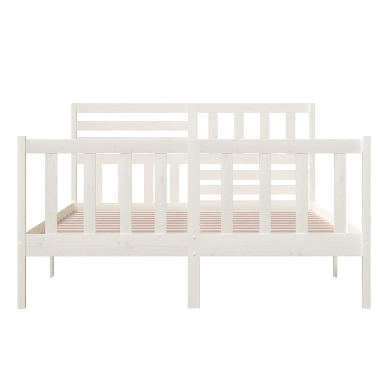 Bedframe massief hout wit 140x200 cm