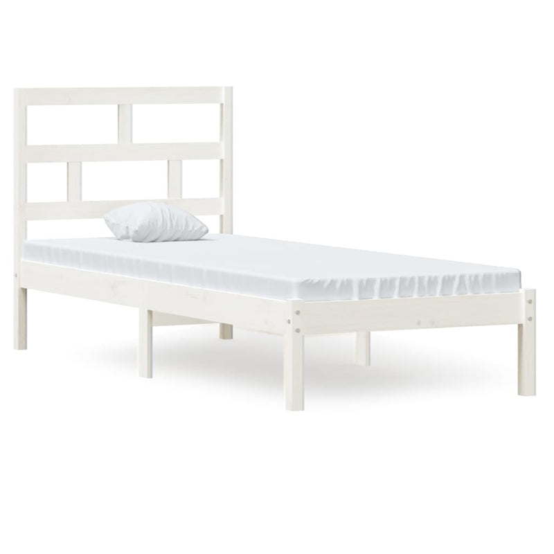 Bedframe massief hout wit 75x190 cm 2FT6 Small Single