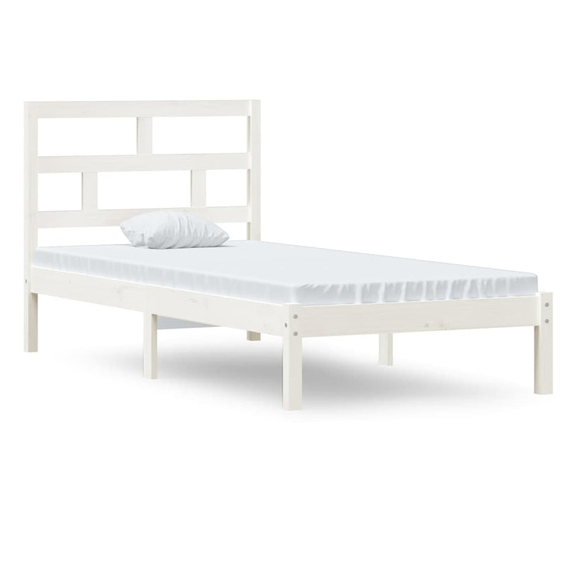 Bedframe massief hout wit 90x190 cm 3FT Single