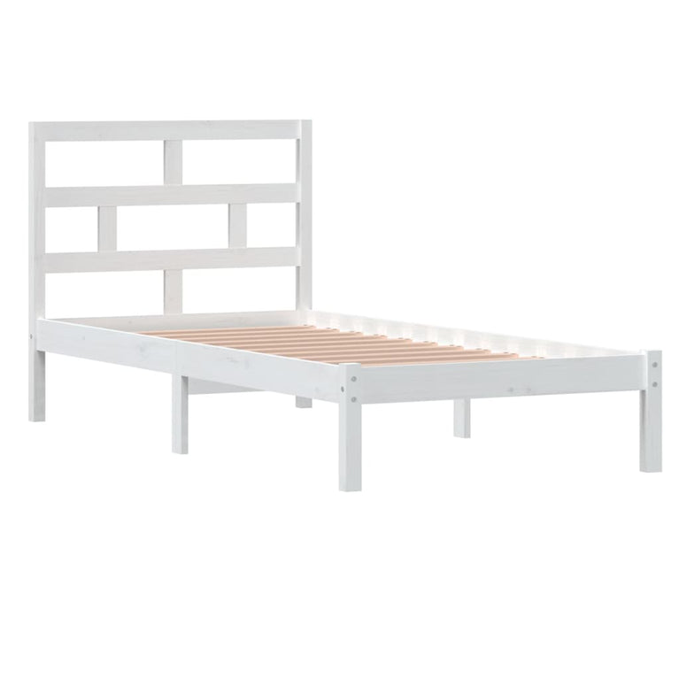 Bedframe massief hout wit 90x190 cm 3FT Single