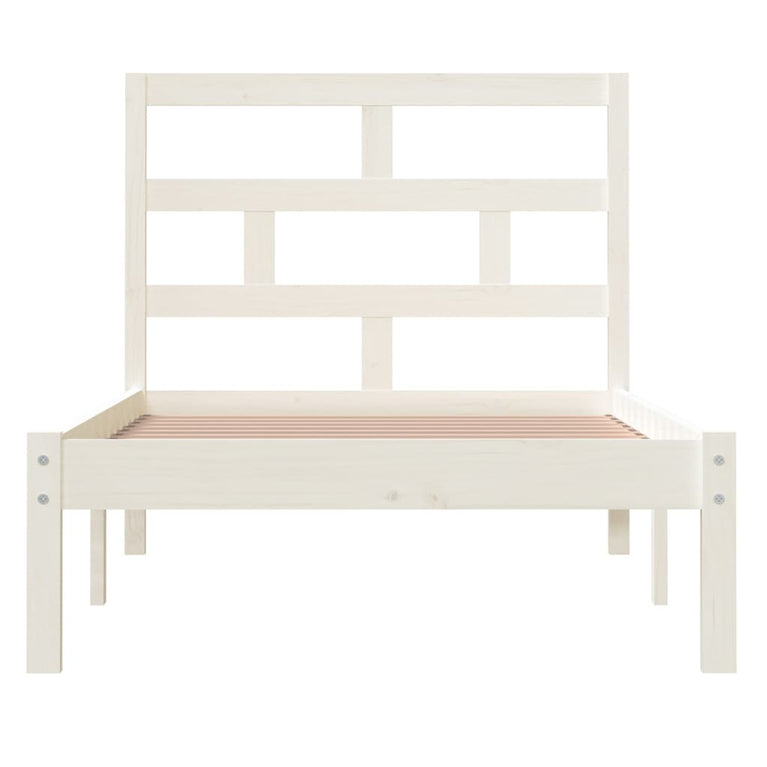 Bedframe massief hout wit 90x190 cm 3FT Single