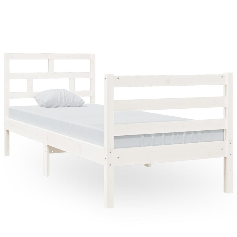 Bedframe massief hout wit 75x190 cm 2FT6 Small Single