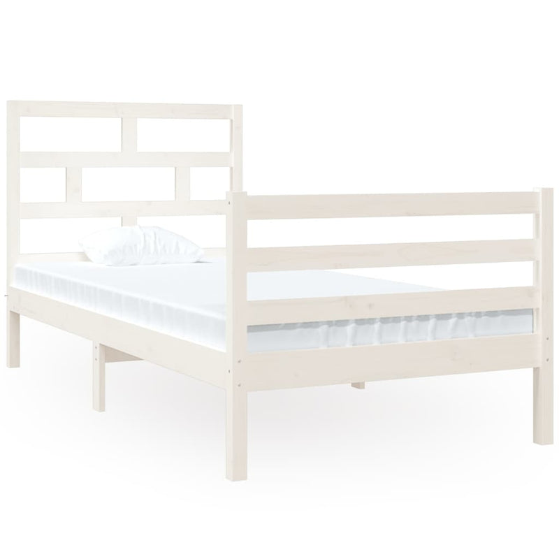 Bedframe massief hout wit 90x190 cm 3FT Single