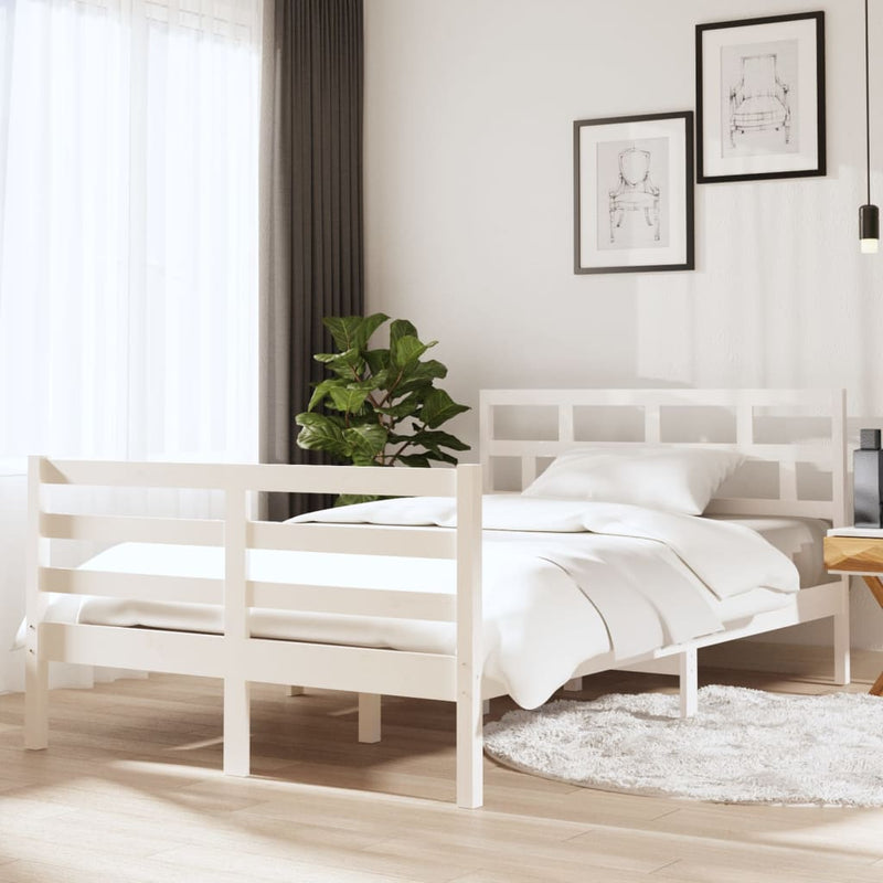 Bedframe massief hout wit 120x190 cm 4FT Small Double