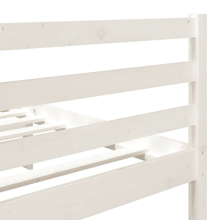Bedframe massief grenenhout wit 140x190 cm