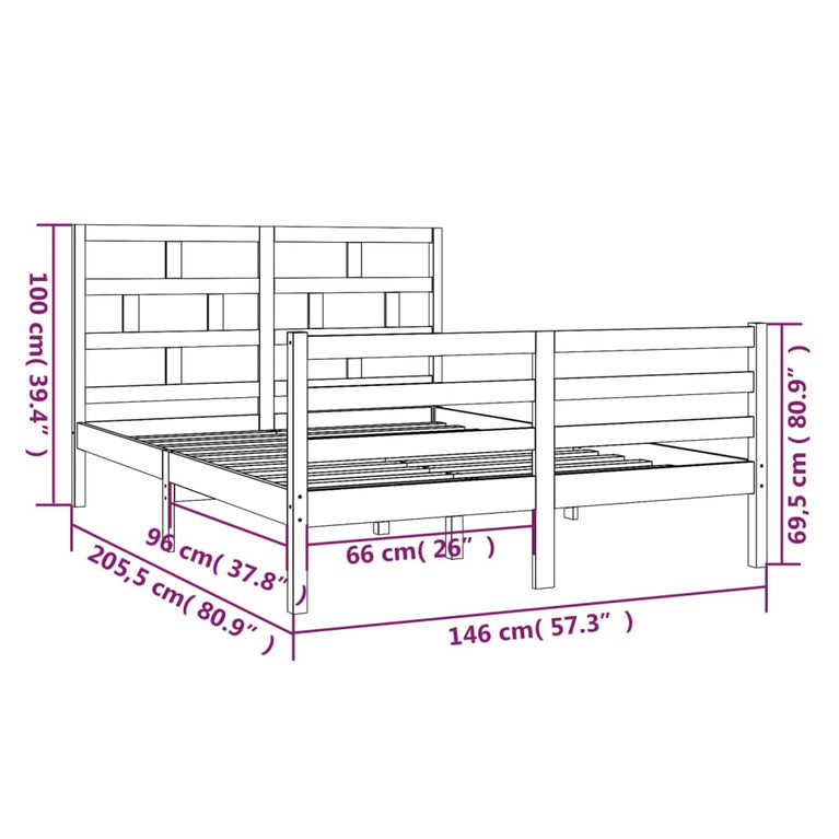 Bedframe massief grenenhout 140x200 cm