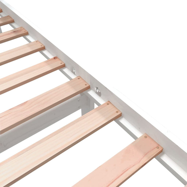 Bedframe massief grenenhout wit 75x190 cm 2FT6 small single