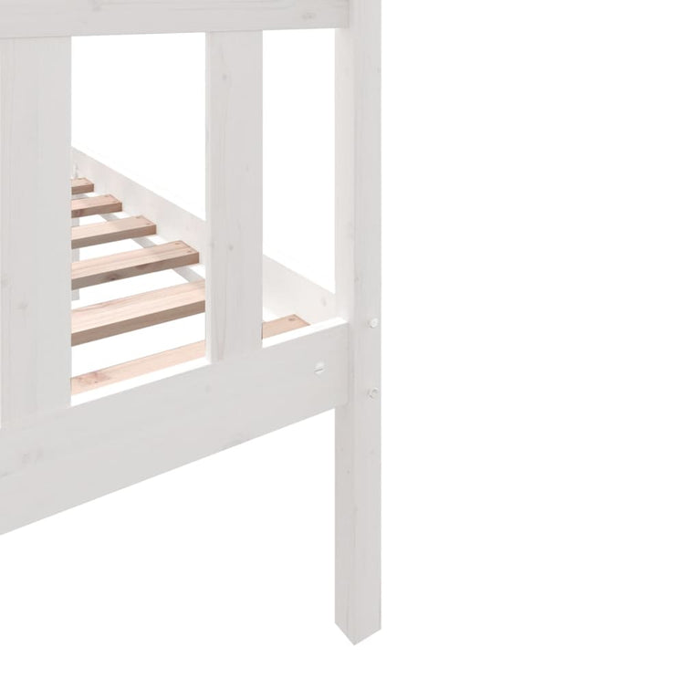 Bedframe massief grenenhout wit 75x190 cm 2FT6 small single
