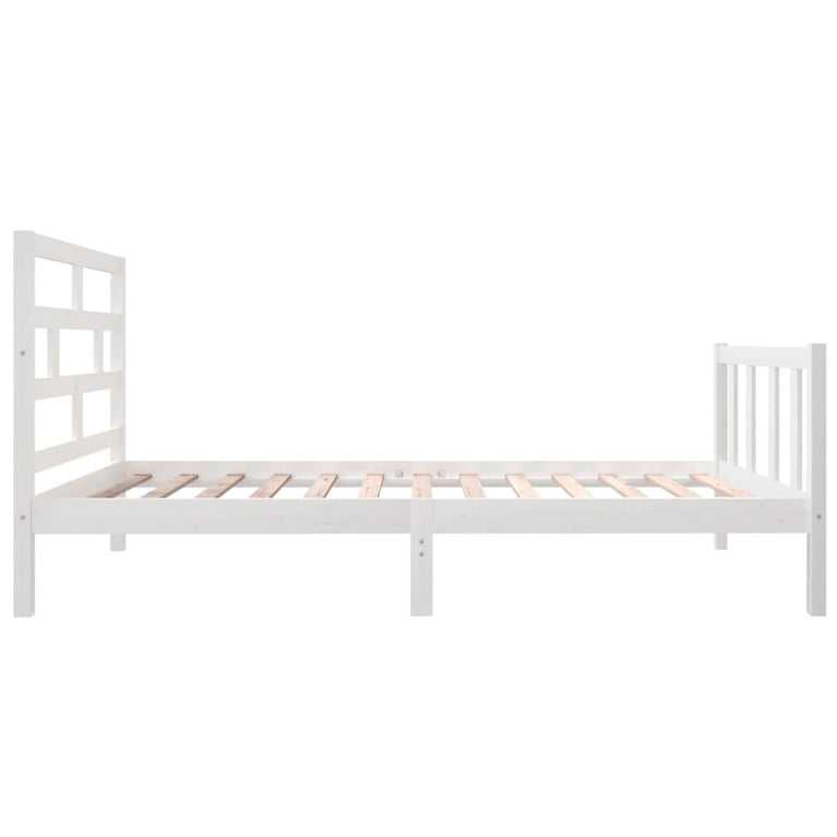 Bedframe massief grenenhout wit 90x190 cm 3FT single