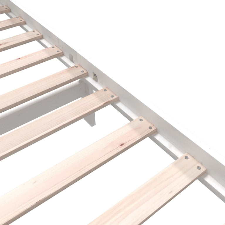 Bedframe massief grenenhout wit 90x190 cm 3FT single