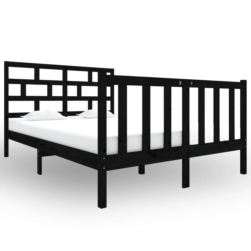 Bedframe massief grenenhout zwart 120x190 cm 4FT Small Double