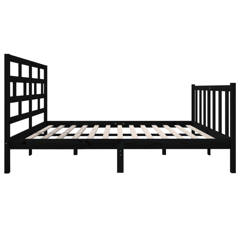 Bedframe massief grenenhout zwart 120x190 cm 4FT Small Double