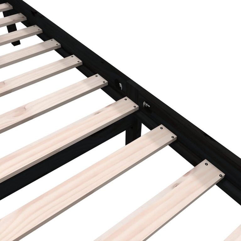 Bedframe massief grenenhout zwart 120x190 cm 4FT Small Double