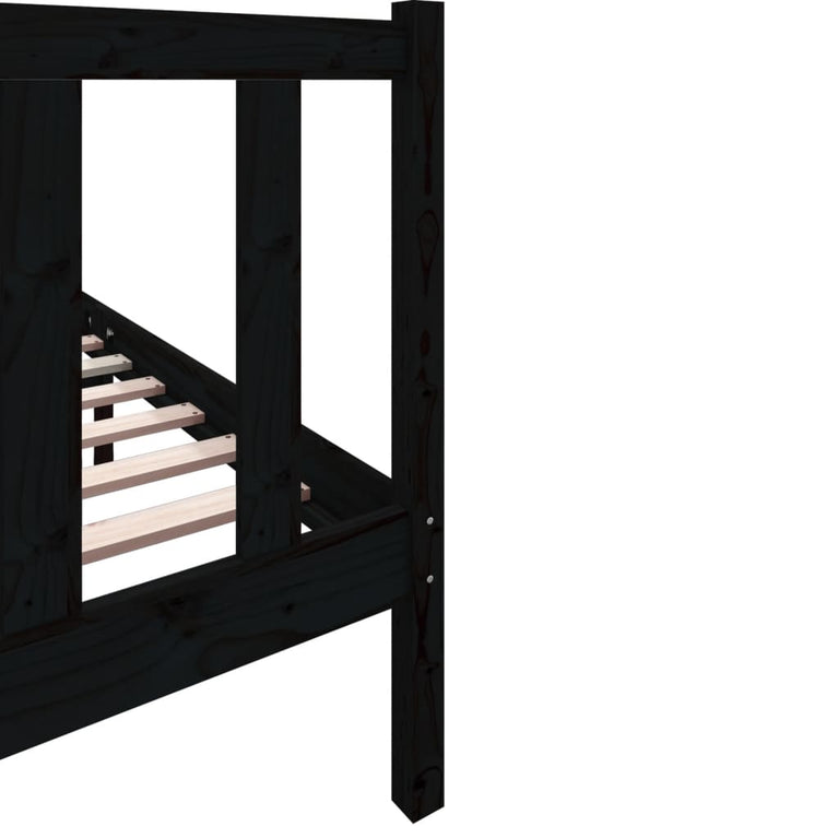 Bedframe massief grenenhout zwart 120x190 cm 4FT Small Double