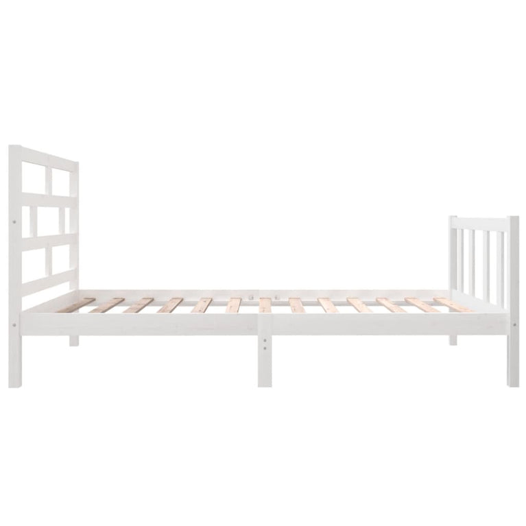 Bedframe massief grenenhout wit 90x200 cm