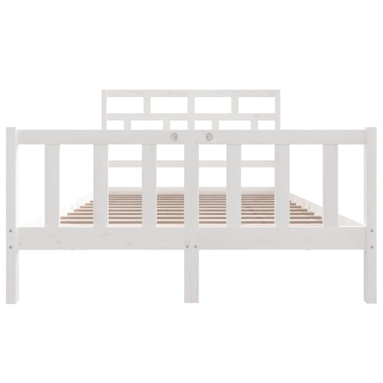 Bedframe massief grenenhout wit 120x200 cm