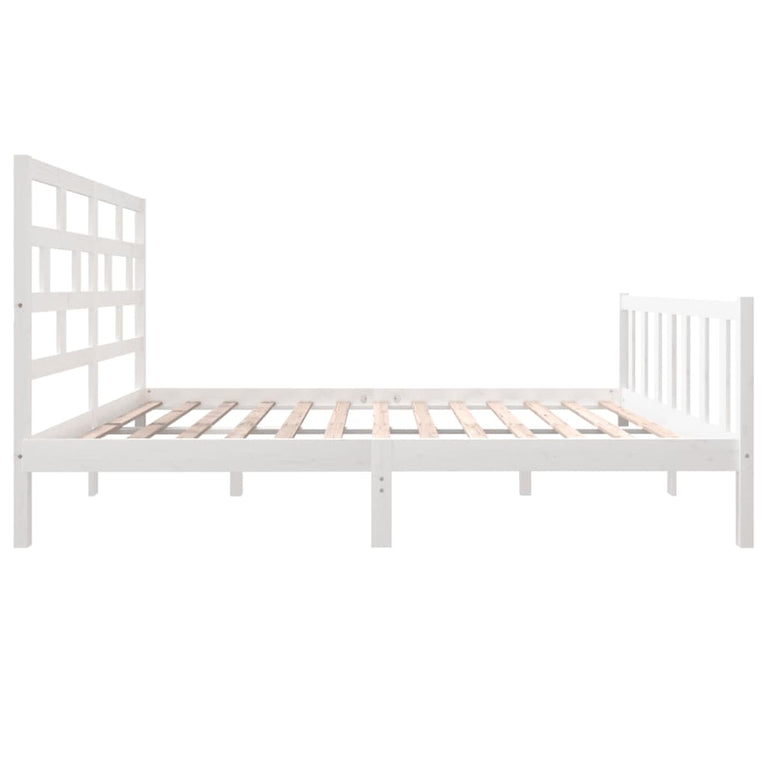 Bedframe massief grenenhout wit 120x200 cm