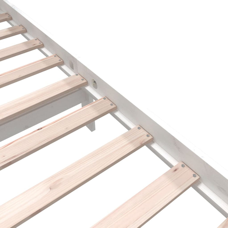 Bedframe massief grenenhout wit 120x200 cm