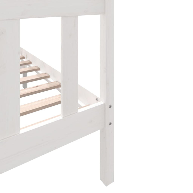 Bedframe massief grenenhout wit 120x200 cm