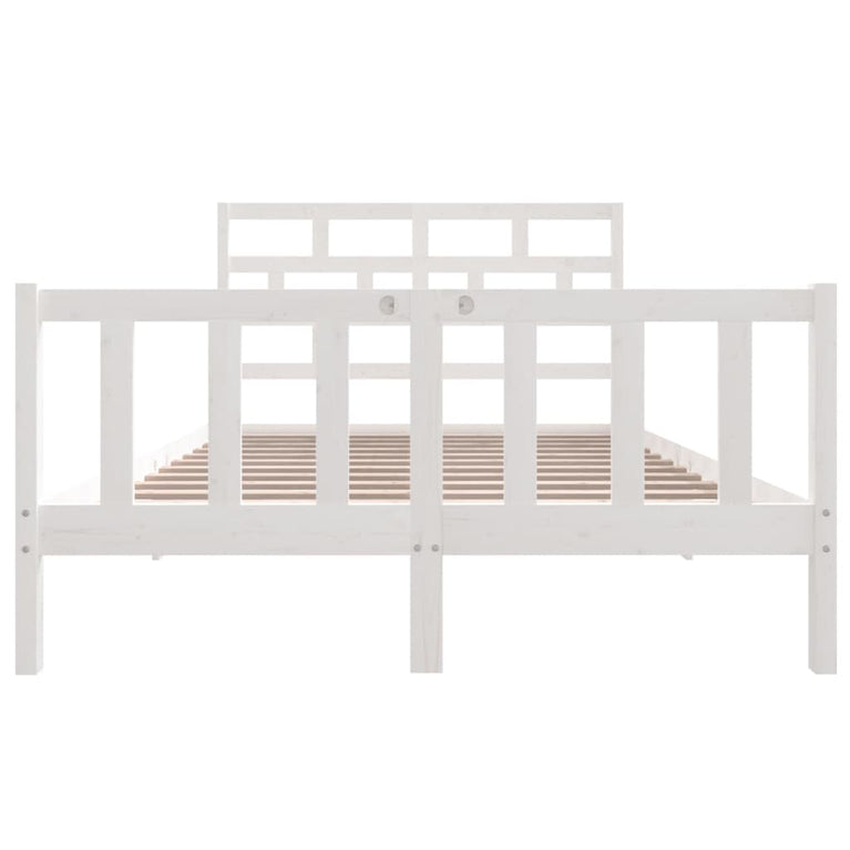 Bedframe massief grenenhout wit 140x200 cm