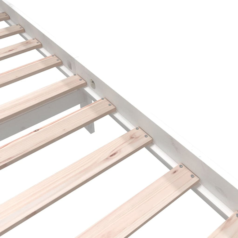 Bedframe massief grenenhout wit 140x200 cm