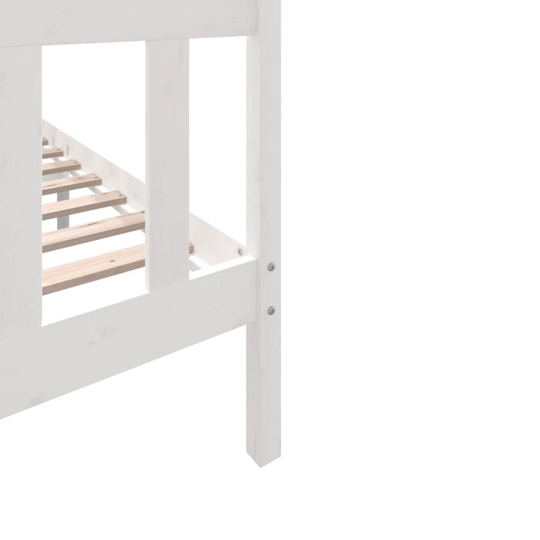Bedframe massief grenenhout wit 140x200 cm