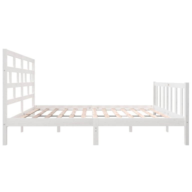 Bedframe massief grenenhout wit 160x200 cm