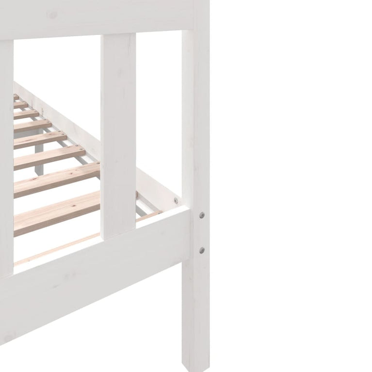 Bedframe massief grenenhout wit 160x200 cm