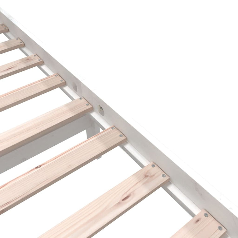 Bedframe massief grenenhout wit 160x200 cm