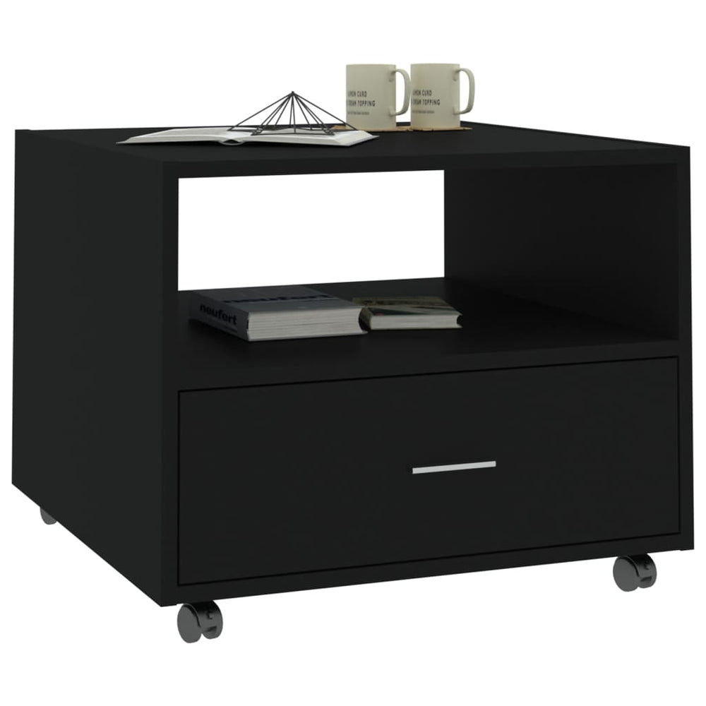 Salontafel 55x55x40 cm bewerkt hout zwart MeubelReus