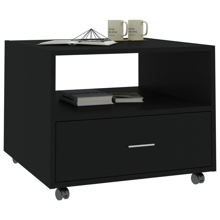 Salontafel 55x55x40 cm bewerkt hout zwart MeubelReus