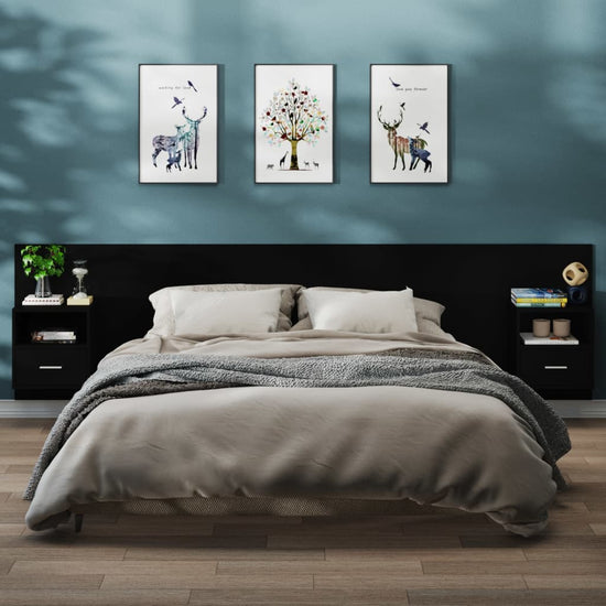 Nachtkastjes 2 st wandgemonteerd zwart MeubelReus